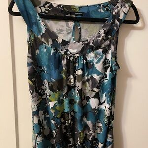Maurices Teal and Black Floral Blouse